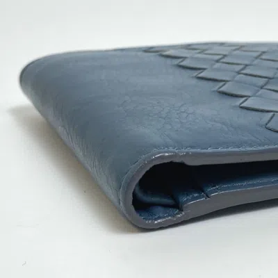 Pre-owned Bottega Veneta Blue Leather Wallet (bi-fold) ()