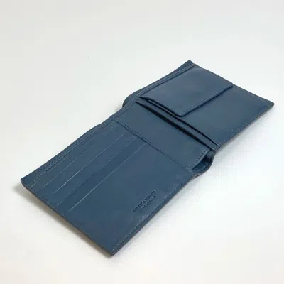 Pre-owned Bottega Veneta Blue Leather Wallet (bi-fold) ()