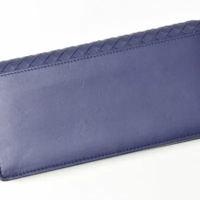 Pre-owned Bottega Veneta Blue Purple Chain/shoulder Wallet () In Blue, Purple