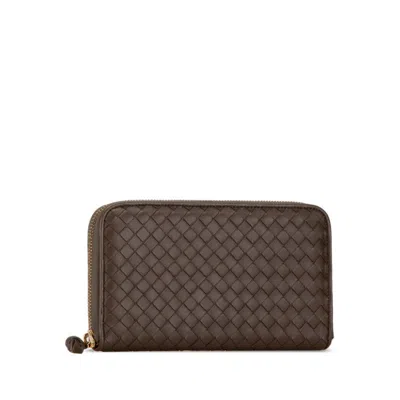 Pre-owned Bottega Veneta Brown Leather Coin Purse/coin Case ()