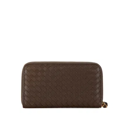 Pre-owned Bottega Veneta Brown Leather Coin Purse/coin Case ()