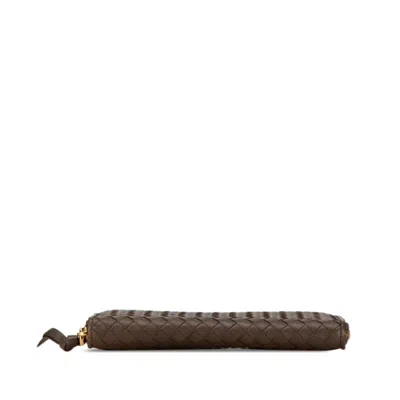 Pre-owned Bottega Veneta Brown Leather Coin Purse/coin Case ()