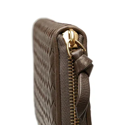 Pre-owned Bottega Veneta Brown Leather Coin Purse/coin Case ()