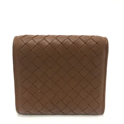 Pre-owned Bottega Veneta Brown Leather Wallet (tri-fold) ()
