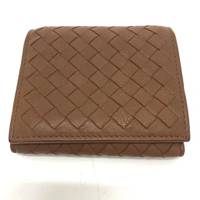 Pre-owned Bottega Veneta Brown Leather Wallet (tri-fold) ()