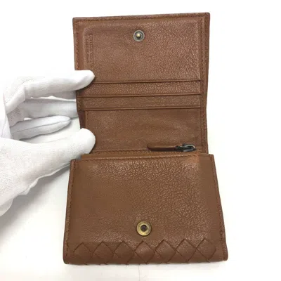 Pre-owned Bottega Veneta Brown Leather Wallet (tri-fold) ()