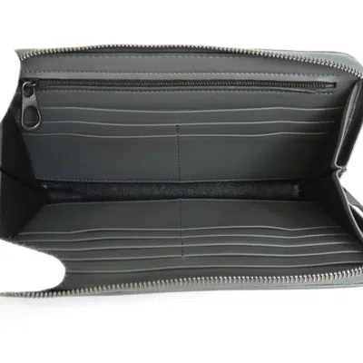 Pre-owned Bottega Veneta Gray Leather Long Bill Wallet (bi-fold) ()