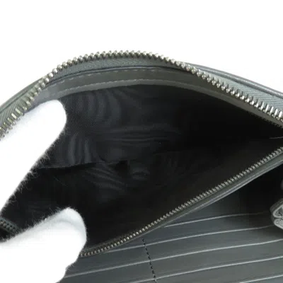 Pre-owned Bottega Veneta Gray Leather Long Bill Wallet (bi-fold) ()