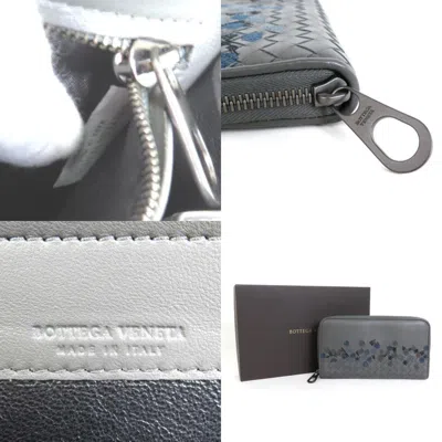 Pre-owned Bottega Veneta Gray Leather Long Bill Wallet (bi-fold) ()