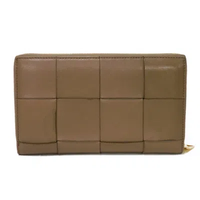 Pre-owned Bottega Veneta Gray Leather Long Wallet (bi-fold) ()