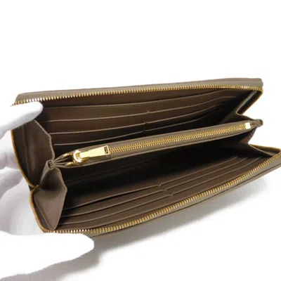 Pre-owned Bottega Veneta Gray Leather Long Wallet (bi-fold) ()