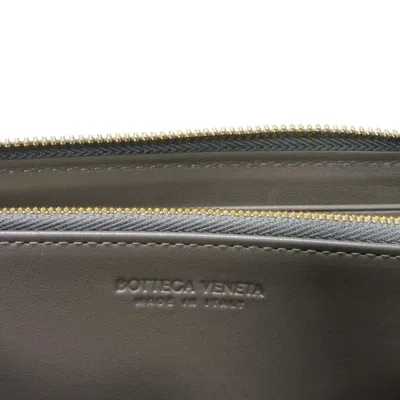 Pre-owned Bottega Veneta Gray Leather Long Wallet (bi-fold) ()