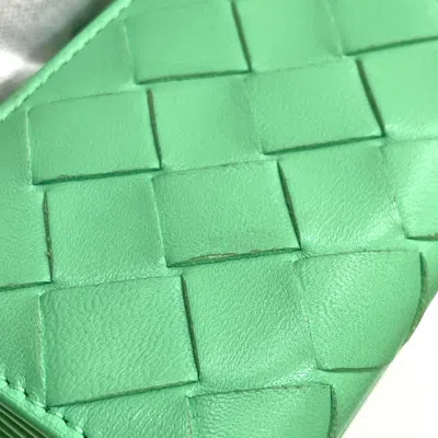 Pre-owned Bottega Veneta Green Leather Wallet (tri-fold) ()
