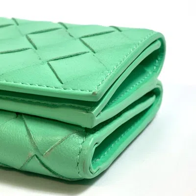 Pre-owned Bottega Veneta Green Leather Wallet (tri-fold) ()