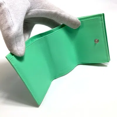 Pre-owned Bottega Veneta Green Leather Wallet (tri-fold) ()