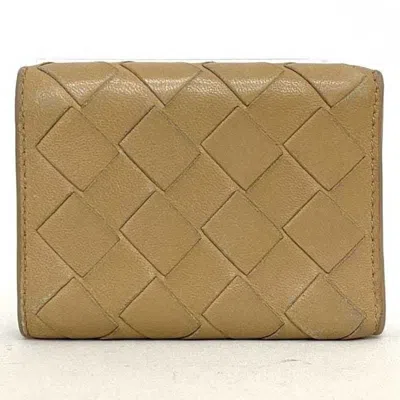 Pre-owned Bottega Veneta Intrecciato Beige Intrecciato Wallet (tri-fold) ()