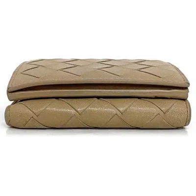 Pre-owned Bottega Veneta Intrecciato Beige Intrecciato Wallet (tri-fold) ()