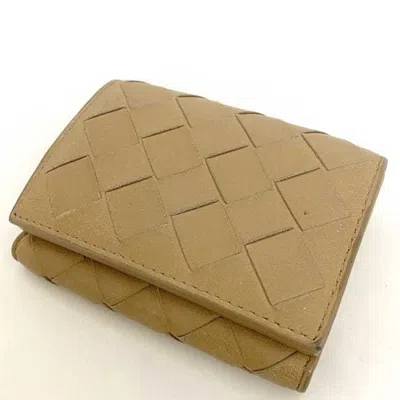 Pre-owned Bottega Veneta Intrecciato Beige Intrecciato Wallet (tri-fold) ()