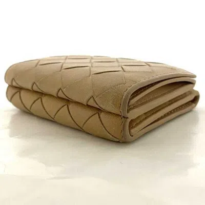 Pre-owned Bottega Veneta Intrecciato Beige Intrecciato Wallet (tri-fold) ()