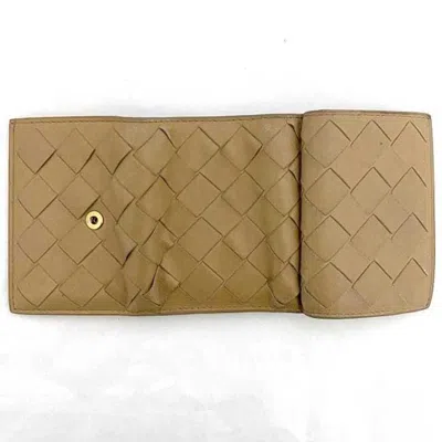 Pre-owned Bottega Veneta Intrecciato Beige Intrecciato Wallet (tri-fold) ()