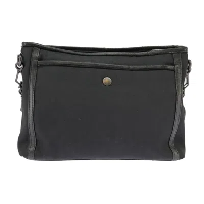 Pre-owned Bottega Veneta Intrecciato Black Canvas Shoulder Bag ()