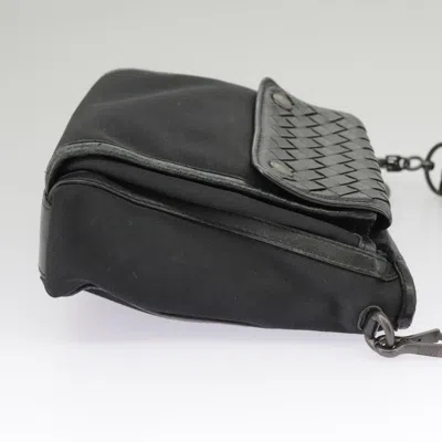 Pre-owned Bottega Veneta Intrecciato Black Canvas Shoulder Bag ()