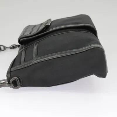 Pre-owned Bottega Veneta Intrecciato Black Canvas Shoulder Bag ()