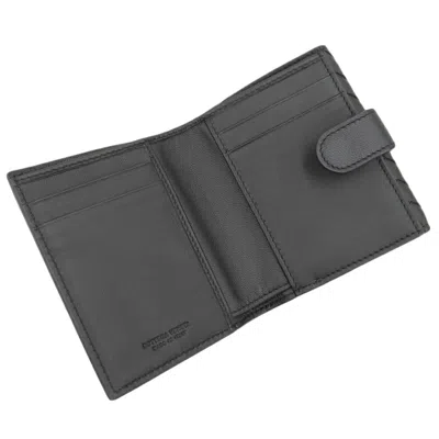 Pre-owned Bottega Veneta Intrecciato Black Leather Wallet (bi-fold) ()