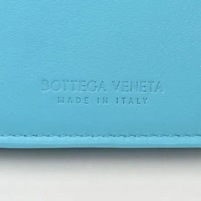 Pre-owned Bottega Veneta Intrecciato Light Blue Leather Long Wallet (bi-fold) ()