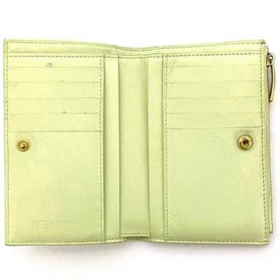 Pre-owned Bottega Veneta Intrecciato Light Green Yellow Intrecciato Wallet (bi-fold) () In Light Green, Yellow