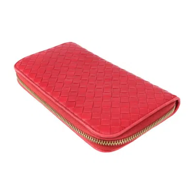 Pre-owned Bottega Veneta Intrecciato Red Color Intrecciato Coin Purse/coin Case ()