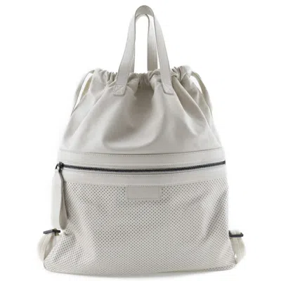 Pre-owned Bottega Veneta Ivory Leather Backpack ()
