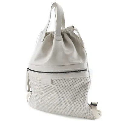 Pre-owned Bottega Veneta Ivory Leather Backpack ()