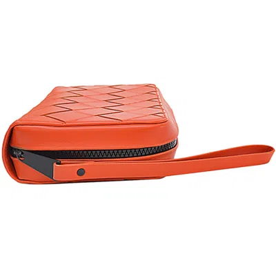 Pre-owned Bottega Veneta Orange Leather Clutch Bag ()