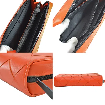 Pre-owned Bottega Veneta Orange Leather Clutch Bag ()