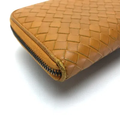 Pre-owned Bottega Veneta Orange Leather Long Wallet (bi-fold) ()