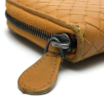 Pre-owned Bottega Veneta Orange Leather Long Wallet (bi-fold) ()