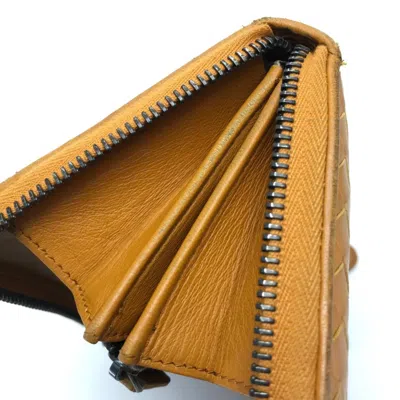 Pre-owned Bottega Veneta Orange Leather Long Wallet (bi-fold) ()