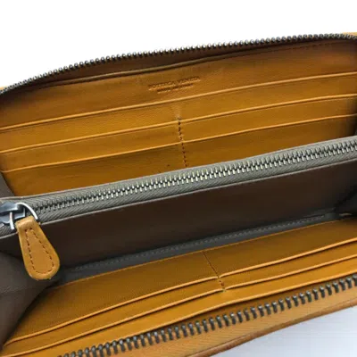 Pre-owned Bottega Veneta Orange Leather Long Wallet (bi-fold) ()