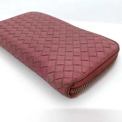 Pre-owned Bottega Veneta Pink Leather Long Wallet (bi-fold) ()