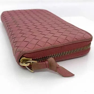 Pre-owned Bottega Veneta Pink Leather Long Wallet (bi-fold) ()