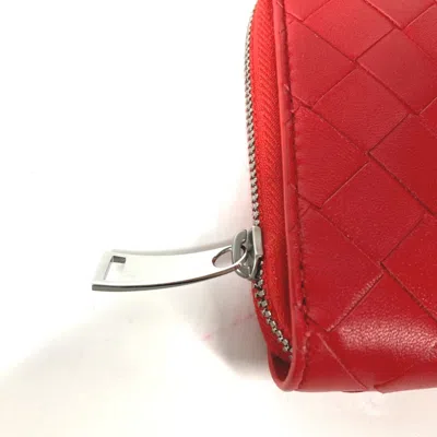 Pre-owned Bottega Veneta Red Leather Long Wallet (bi-fold) ()