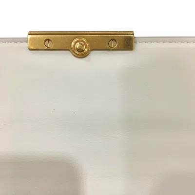 Pre-owned Bottega Veneta White Leather Long Wallet (bi-fold) ()