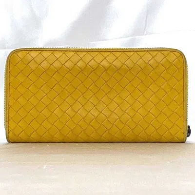 Pre-owned Bottega Veneta Yellow Leather Long Wallet (bi-fold) ()