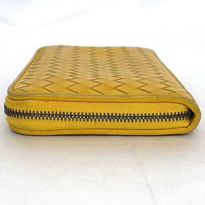 Pre-owned Bottega Veneta Yellow Leather Long Wallet (bi-fold) ()
