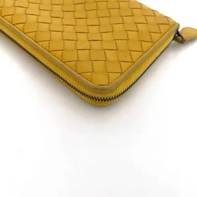 Pre-owned Bottega Veneta Yellow Leather Long Wallet (bi-fold) ()