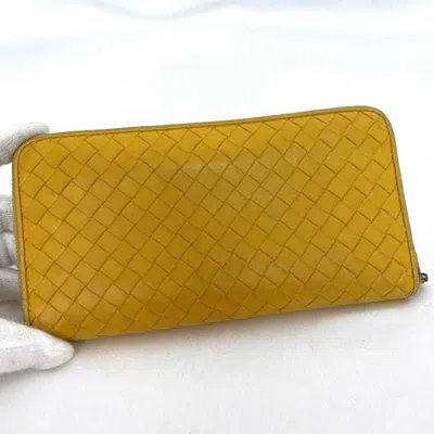 Pre-owned Bottega Veneta Yellow Leather Long Wallet (bi-fold) ()
