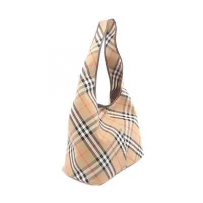 BURBERRY BURBERRY BEIGE BROWN MULTI-COLOR CANVAS LEATHER SHOULDER BAG 