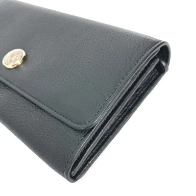 Pre-owned Bvlgari Black Leather Long Wallet (bi-fold) ()