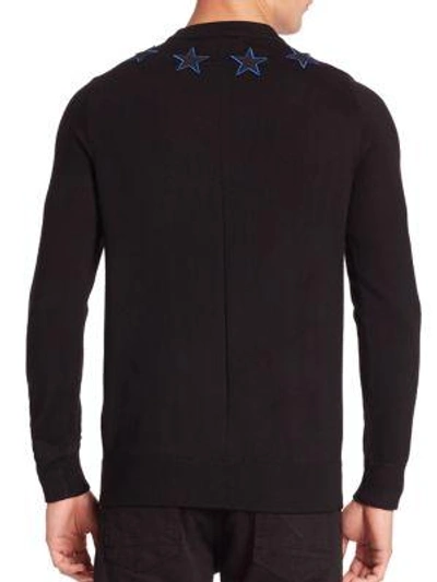 Shop Givenchy Star Embroidered Wool Jumper In Black